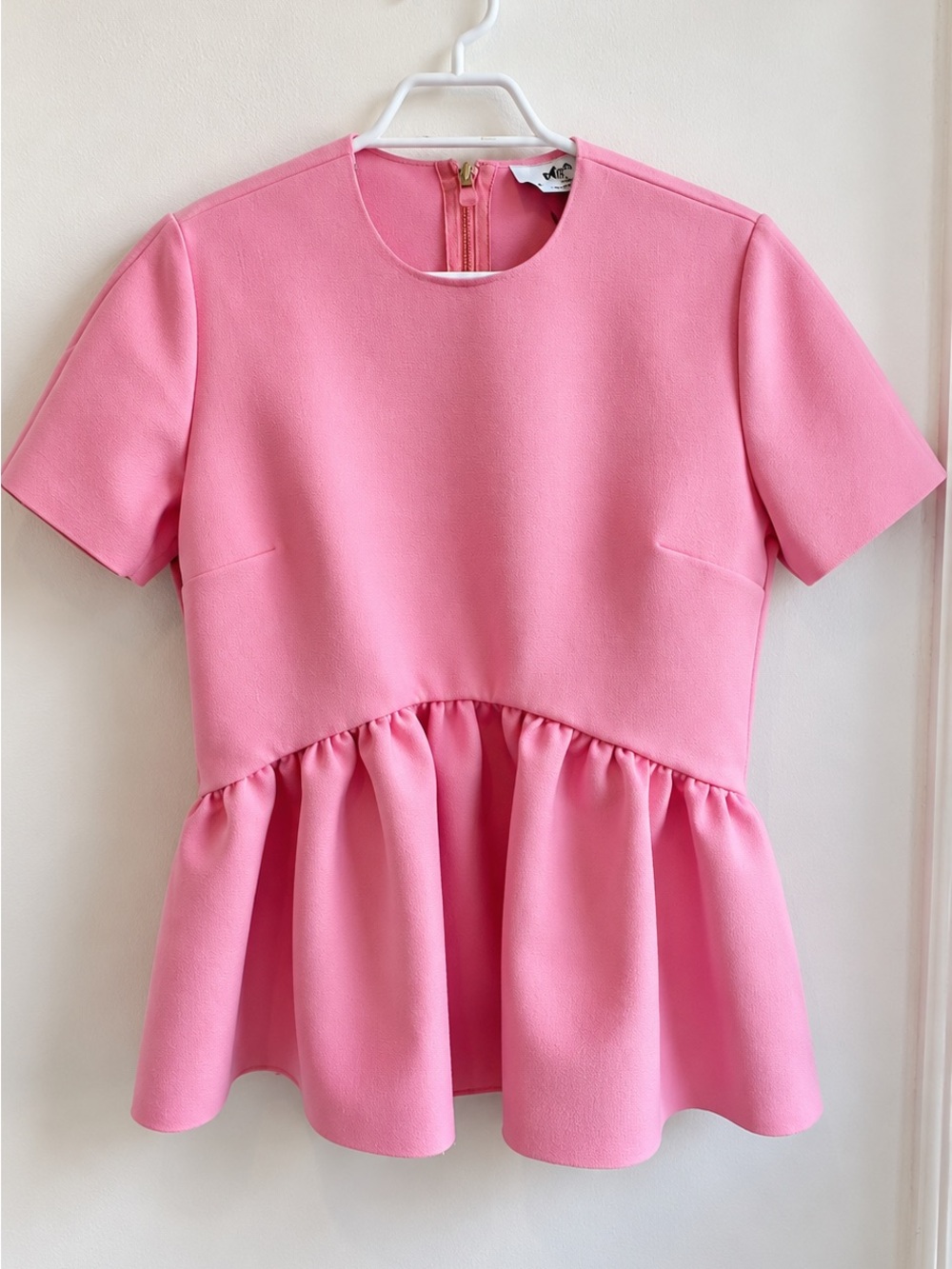 MSGM Pink Peplum Top